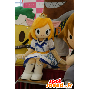 Duende bonito da mascote da menina com orelhas pontudas - MASFR25525 - Yuru-Chara Mascotes japoneses