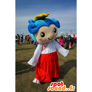 Mujer asiática Mascotte en el vestido tradicional - MASFR25528 - Yuru-Chara mascotas japonesas