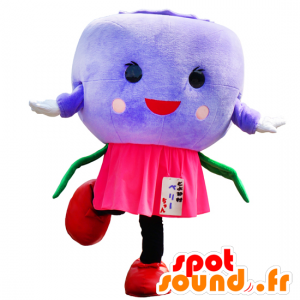 Kukka maskotti, violetti, pinkki ja vihreä, erittäin söpö - MASFR25534 - Mascottes Yuru-Chara Japonaises