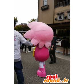 Pink and yellow flower mascot, giant and smiling - MASFR25536 - Yuru-Chara Japanese mascots