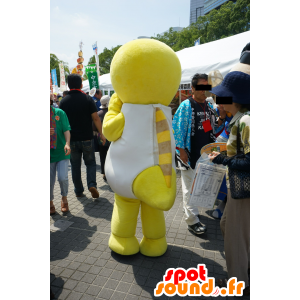 Mascotte de bonhomme jaune et blanc, très drôle et original - MASFR25539 - Mascottes Yuru-Chara Japonaises