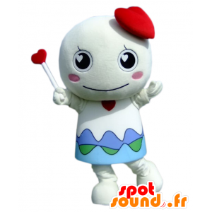 Kokoron mascot, romantic white man, with hearts - MASFR25550 - Yuru-Chara Japanese mascots