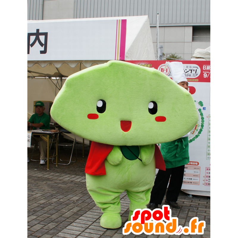 Groene mascotte mens met een groot hoofd - MASFR25551 - Yuru-Chara Japanse Mascottes