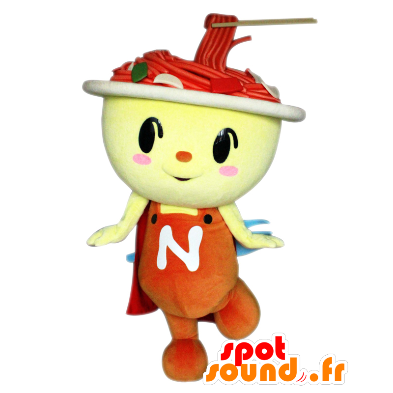 Mascot YakiSupaman, kom met noedels - MASFR25553 - Yuru-Chara Japanse Mascottes