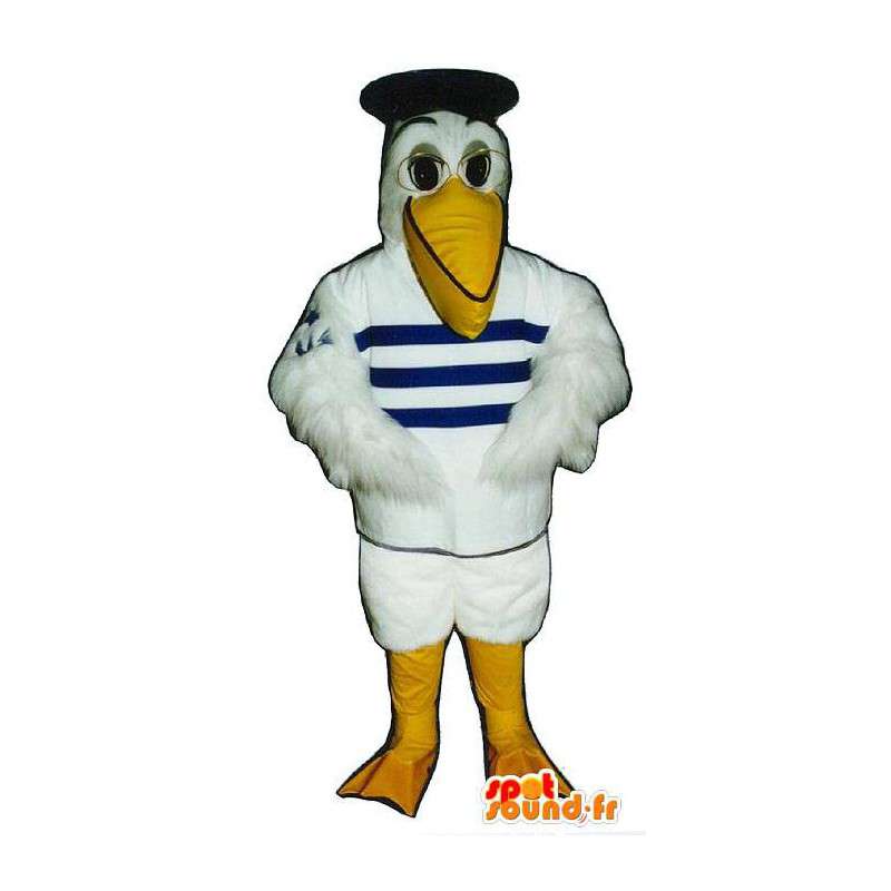 Mascotte de goéland en marin. Costume de pélican - MASFR006798 - Mascottes de l'océan