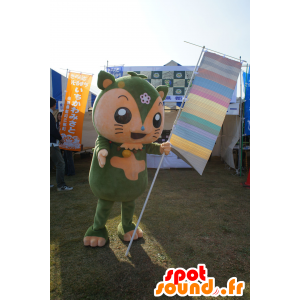 Guinea pig mascot, green and pink hamster - MASFR25558 - Yuru-Chara Japanese mascots