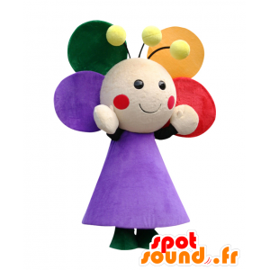 Mascot Fululu, pen blomst, fargerike og smilende - MASFR25562 - Yuru-Chara japanske Mascots