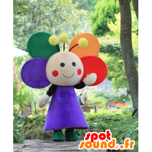 Fululu Maskottchen, schöne Blume, bunt und lächelnd - MASFR25562 - Yuru-Chara japanischen Maskottchen