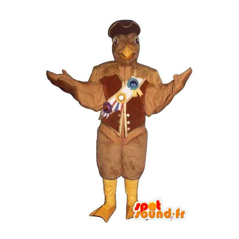 賞で飾られた茶色のワシのマスコット-MASFR006799-鳥のマスコット