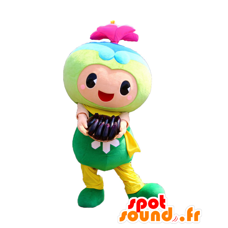 Mascotte de Toppy, bonhomme coloré, avec une fleur sur la tête - MASFR25565 - Mascottes Yuru-Chara Japonaises