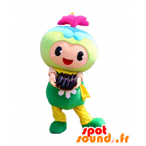 Mascotte de Toppy, bonhomme coloré, avec une fleur sur la tête - MASFR25565 - Mascottes Yuru-Chara Japonaises