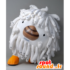 Mascotte d'Araippe, d'oiseau, de monstre blanc avec des franges - MASFR25566 - Mascottes Yuru-Chara Japonaises