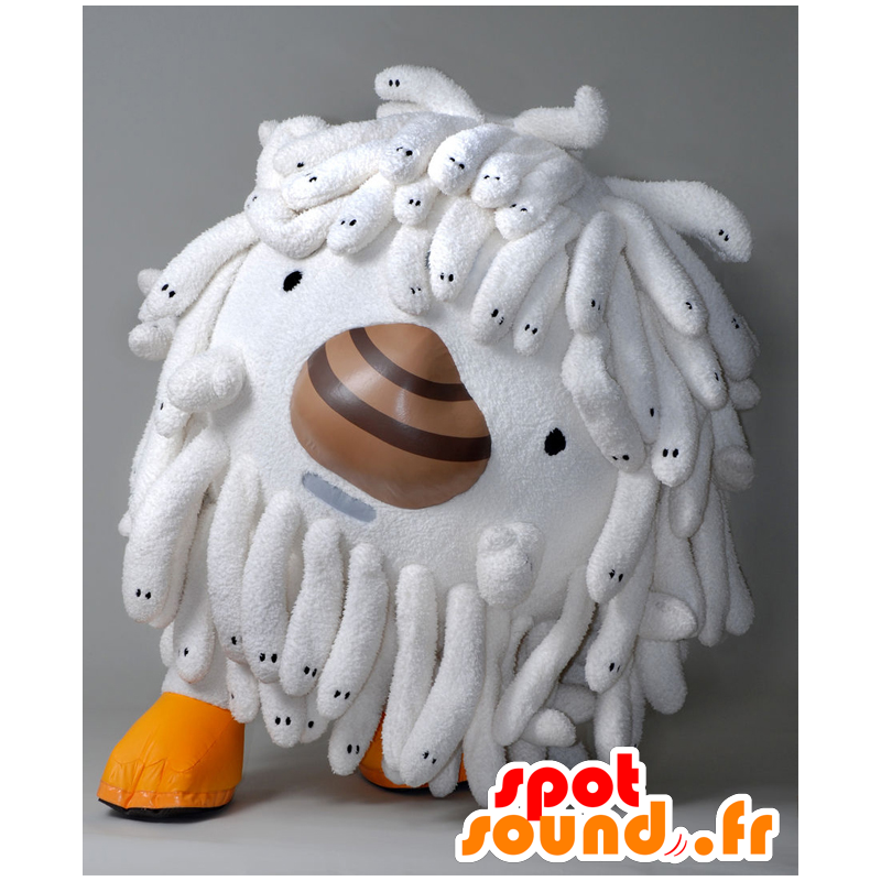 Araippe mascot, bird, white monster with fringes - MASFR25566 - Yuru-Chara Japanese mascots