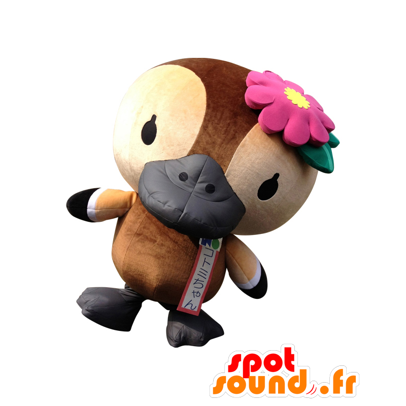 Kotomi-chan mascot, brown and beige bird, platypus - MASFR25567 - Yuru-Chara Japanese mascots