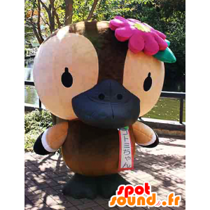 Kotomi-chan mascot, brown and beige bird, platypus - MASFR25567 - Yuru-Chara Japanese mascots