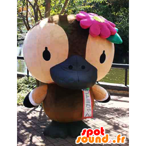 Mascot Kotomi-Chan, καφέ και μπεζ πουλί, πλατύπους - MASFR25567 - Yuru-Χαρά ιαπωνική Μασκότ