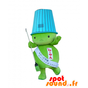 Mascotte de Muuyan, de bonhomme vert, de lampe, avec un abat-jour - MASFR25570 - Mascottes Yuru-Chara Japonaises