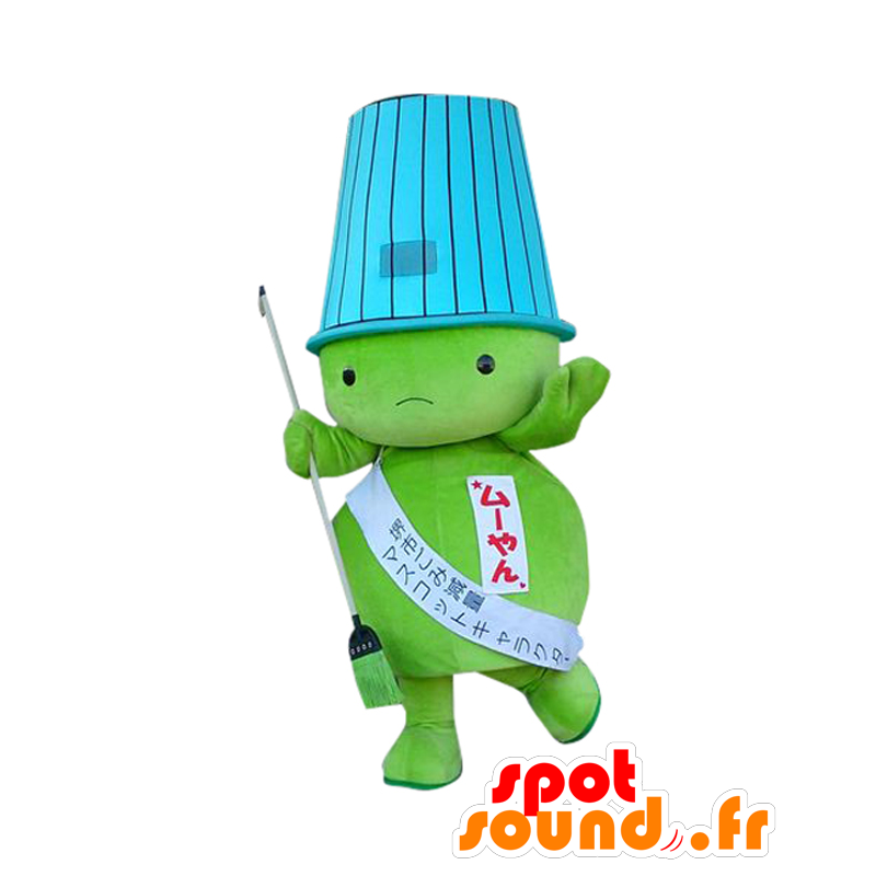 Mascotte de Muuyan, de bonhomme vert, de lampe, avec un abat-jour - MASFR25570 - Mascottes Yuru-Chara Japonaises