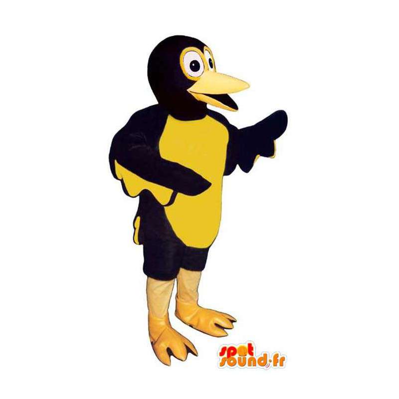 Mascot black and yellow bird. Bird costume - MASFR006800 - Mascot of birds
