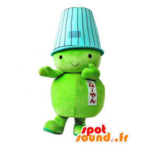 Muuyan maskot, grön man, lampa, med en lampskärm - Spotsound