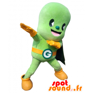 Gurinpi-kun mascot, green man, superheroes - MASFR25571 - Yuru-Chara Japanese mascots
