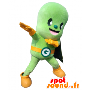 Μασκότ Gurinpi-kun, πράσινο άνθρωπος, superhero - Ιαπωνικές μασκότ Yuru-Chara - MASFR25571 - SpotSound.fr