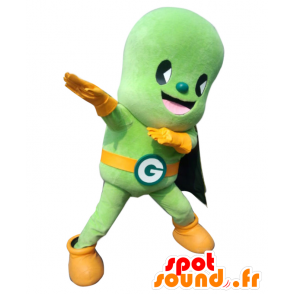 Μασκότ Gurinpi-kun, πράσινο άνθρωπος, superhero - Ιαπωνικές μασκότ Yuru-Chara - MASFR25571 - SpotSound.fr