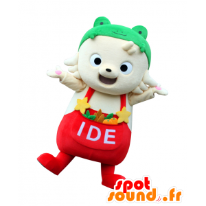 Mascot Ide-tan, dog, with a frog on his head - MASFR25572 - Yuru-Chara Japanese mascots