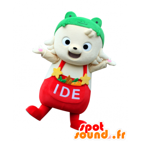 Mascot Ide-tan, dog, with a frog on his head - MASFR25572 - Yuru-Chara Japanese mascots