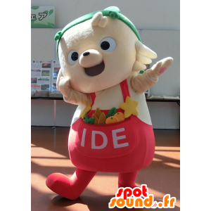 Mascot Ide-tan, dog, with a frog on his head - MASFR25572 - Yuru-Chara Japanese mascots