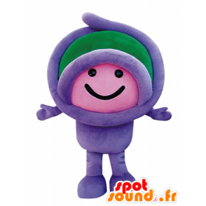 Mascotte d'Appy, de bonhomme violet et vert, souriant - MASFR25575 - Mascottes Yuru-Chara Japonaises