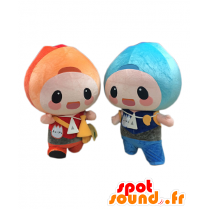 Mascotas y Kyohjo Jihjo, 2 niños de colores - MASFR25580 - Yuru-Chara mascotas japonesas