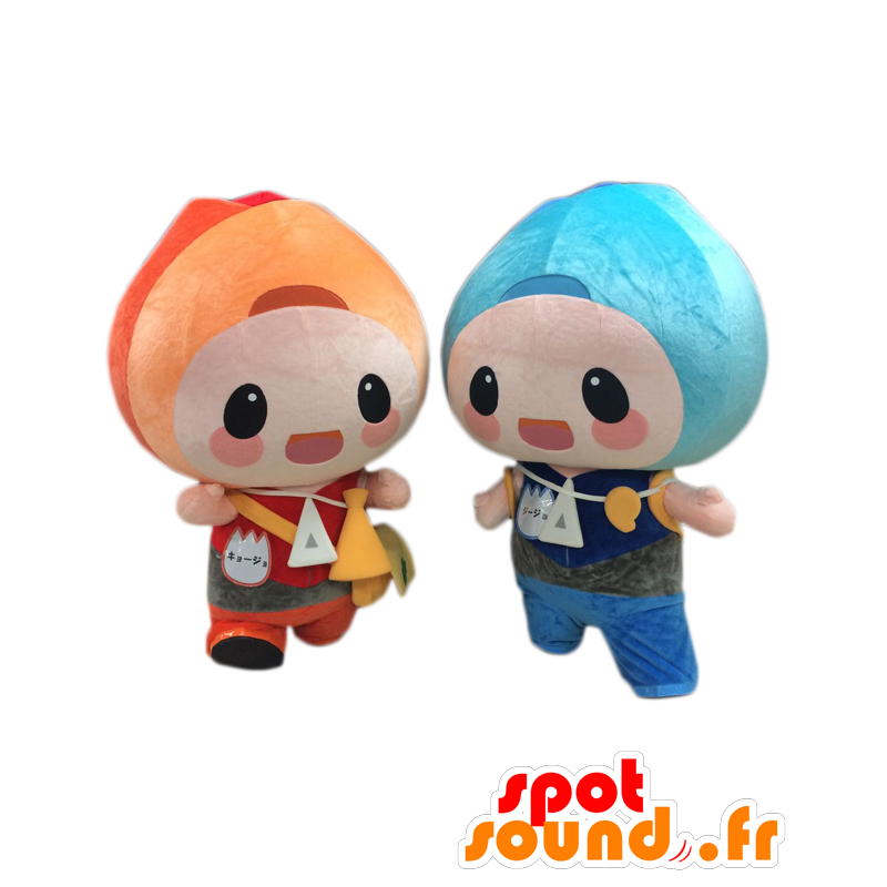 Mascotas y Kyohjo Jihjo, 2 niños de colores - MASFR25580 - Yuru-Chara mascotas japonesas