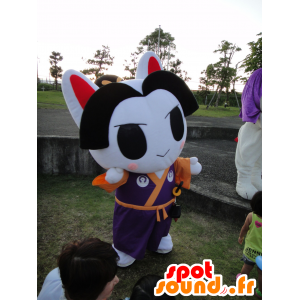 Hvit kanin maskot, kledd i tradisjonelle japanske antrekk - MASFR25586 - Yuru-Chara japanske Mascots