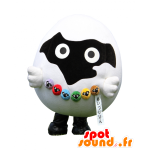 Mascot Aizujigen, hvit og svart sau, Tamagoshi - MASFR25588 - Yuru-Chara japanske Mascots