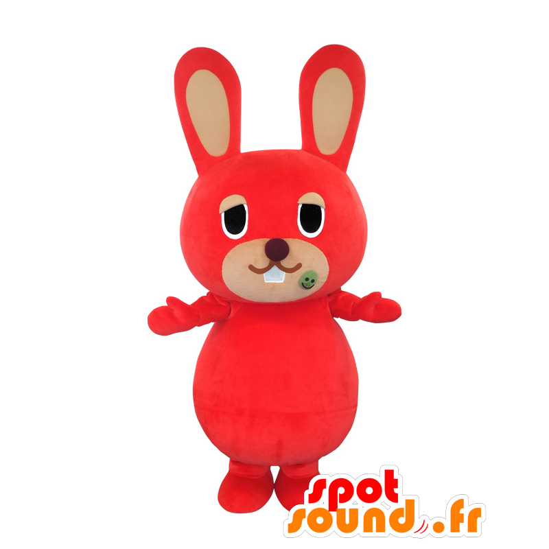 Mameusa mascot, red rabbit, giant and funny - MASFR25589 - Yuru-Chara Japanese mascots