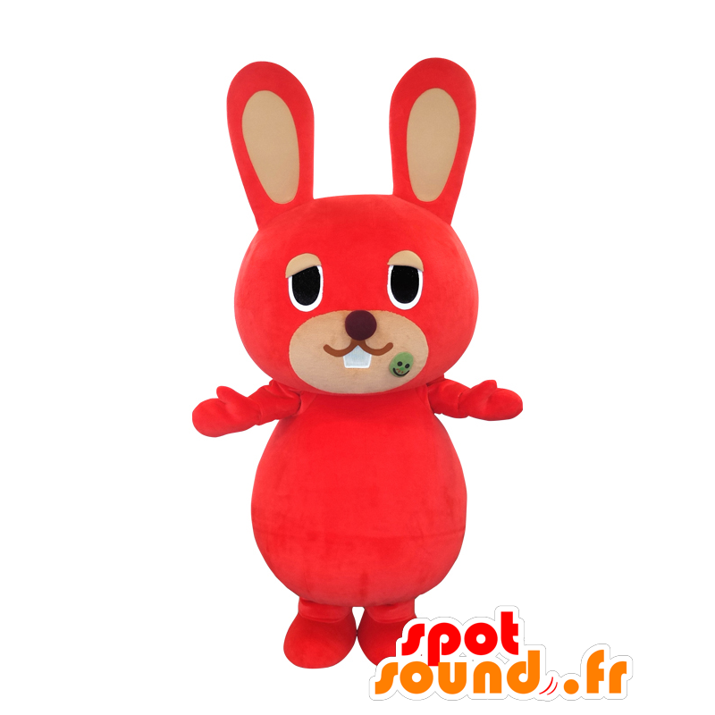 Maskot Mameusa, červený králík, obří a zábavný - MASFR25589 - Yuru-Chara japonské Maskoti