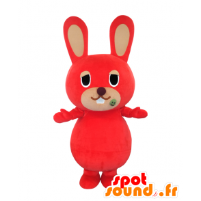 Mameusa mascot, red rabbit, giant and funny - MASFR25589 - Yuru-Chara Japanese mascots