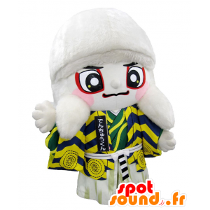 Mascotte Denchuu-kun, Asian People, bianco e giallo - MASFR25592 - Yuru-Chara mascotte giapponese