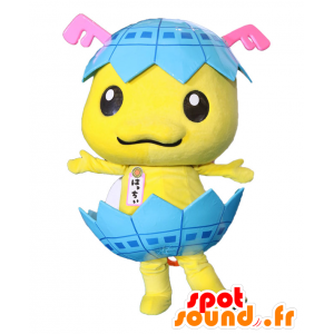 Mascot Hatchy, žlutý mládě, kanárské v plášti - MASFR25593 - Yuru-Chara japonské Maskoti