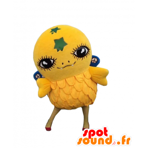 Mascota Gosshi, pájaro amarillo, con grandes ojos - MASFR25595 - Yuru-Chara mascotas japonesas
