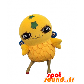 Mascot Gosshi, pássaro amarelo, com grandes olhos - MASFR25595 - Yuru-Chara Mascotes japoneses