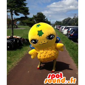 Mascotte de Gosshi, d'oiseau jaune, avec de grands yeux - MASFR25595 - Mascottes Yuru-Chara Japonaises