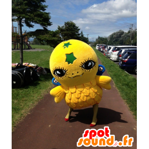 Mascota Gosshi, pájaro amarillo, con grandes ojos - MASFR25595 - Yuru-Chara mascotas japonesas