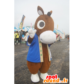 Mascot donkey foal, brown and white horse - MASFR25600 - Yuru-Chara Japanese mascots