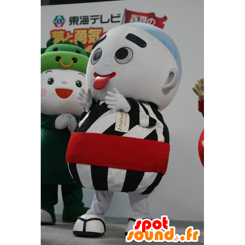 Konyuudou-kun mascotte, man allround, wit en zwart - MASFR25606 - Yuru-Chara Japanse Mascottes