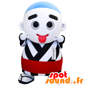 Konyuudou-kun maskot, rund man, vit och svart - Spotsound maskot