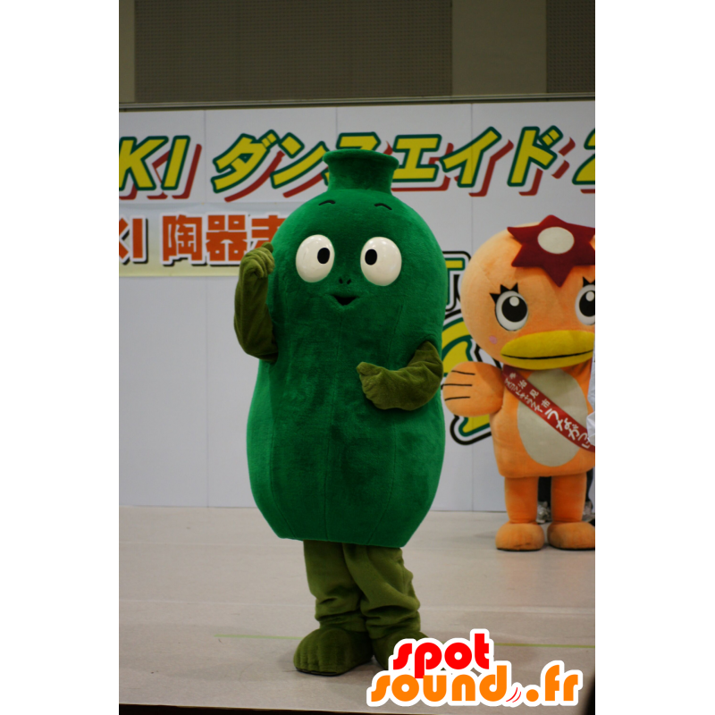 Green Vase mascotte, pot, fles - Japanse Yuru-Chara-mascottes - MASFR25607 - SpotSound.fr
