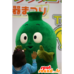Groene vaas mascotte, pot, fles