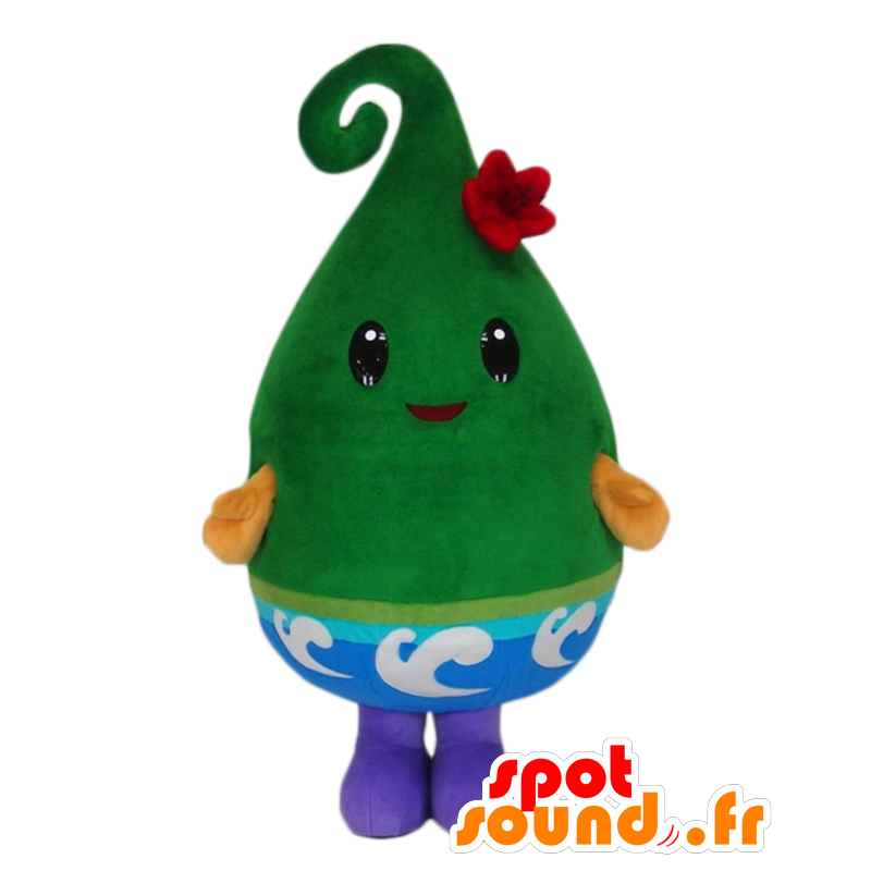 Mascotte de Nottorin, bonhomme vert, avec des yeux noirs - MASFR25611 - Mascottes Yuru-Chara Japonaises